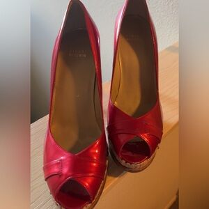 Stuart Weitzman Patent Red Patent Leather High Heels